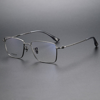 Nouvelles lunettes rétro de haute qualité en titane pur, montures optiques argentées 80915 unisexe, personnalisables avec logo, pour verres correcteurs