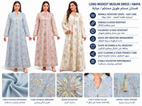 Abaya Dubaï en polyester brodé de fleurs avec sequins, col montant, pendentif à pompon, manches longues, vêtement islamique pour mariage et Aïd