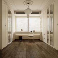 Système de dressing convertible moderne et luxueux en bois pour chambre à coucher, avec tiroirs, armoire, coiffeuse et armoires de grande capacité