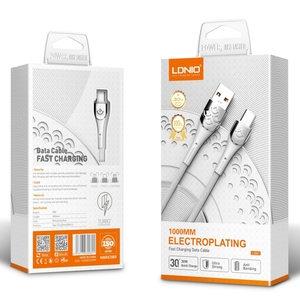 LDNIO LS861 Bon marché Prix Bonne qualité 2.1A 1M PVC Type C Smart Mobile Téléphone haute vitesse Charge rapide Câbles de données USB 8PIN Micro - Product Image 6