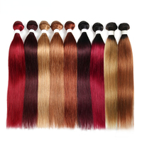 Mèches de cheveux humains indiens raides, bon marché, 10a, 12a, 40 pouces, échantillon gratuit de tissage, cuticule alignée, bordeaux 99J