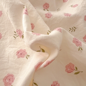 Soft Floral Printed 4-Piece <strong>Bedding</strong> Sets <strong>Double</strong> Layer Gauze Lace Edge Skin Friendly <strong>Princess</strong> Style for <strong>Double</strong> Size Bed Cover Set - Product Image 6