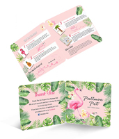 Brochure pliée en papier d'art imprimée numériquement en couleur personnalisée avec pelliculage, gaufrage/débossage, logo/design graphique personnalisés