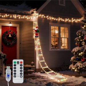 New Trending High Quality PVC Christmas Ladder LED Lights <b>USB</b> <b>Plug</b> Home Decor Courtyard Wall Window Outdoor Party Decoration - Product Image 2