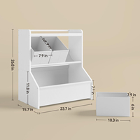 Armoire de rangement pour jouets d'enfants en bois blanc moderne avec étagère à livres, étagère ouverte à plusieurs niveaux pour salle de jeux, mobilier de chambre d'enfant