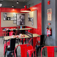 Mobilier complet de restaurant personnalisé moderne et luxueux ensemble de table en métal, en bois et en polyuréthane pour les repas dans un hôtel, le bar et l'extérieur pour la cuisine