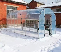 Grande serre tunnel de jardin extérieure avec structure en acier, installation facile, résistante aux UV, revêtement en poudre