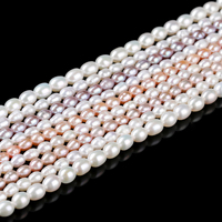 Perles en vrac naturelles blanches AAA de 4-5 mm, perles de riz d'eau douce véritables, certifiées par un tiers pour la fabrication de bijoux