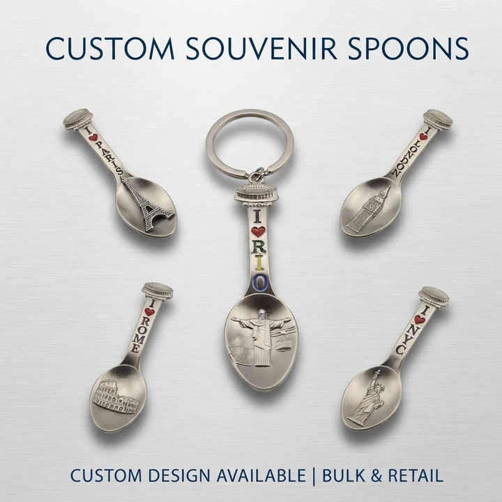 Zinc Alloy RIO CHICAGO London Spoon Bottle Opener Keychain - Eco