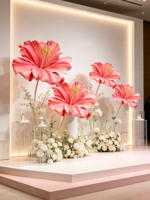 Installation florale géante de hibiscus luxueuse et magnifique G-115 pour vitrine de boutique, aménagement d'espaces intérieurs et extérieurs