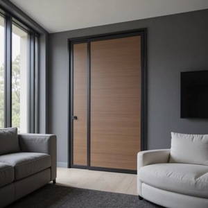 Porte de sécurité insonorisée en bois style moderne, à commande manuelle, en métal, pour usage domestique - Product Image 1
