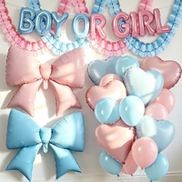 Décorations de révélation du sexe du bébé, ballons en forme de cœur rose et bleu brillants, lettres garçon ou fille, guirlande de ballons en papier de 38 pouces