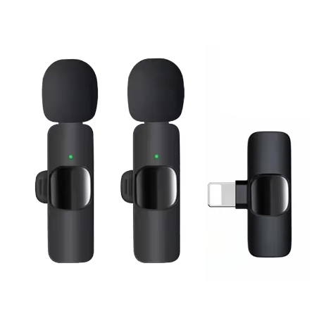 Wirecast Wireless Lavalier Microphone K9 Dual Lapel Mic for iPhone for Podcast, Broadcasting, Karaoke, Speech, Conference Calls