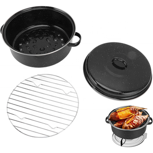 Asador de patatas esmaltado antiadherente negro de 28CM <span class=keywords><strong>para</strong></span> patatas dulces, barbacoa, asador - Product Image 1