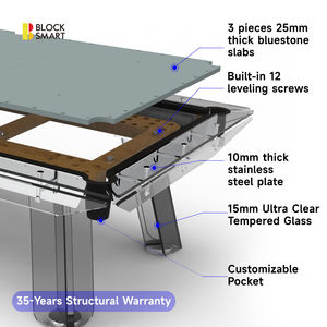 Mesa de <span class=keywords><strong>Billar</strong></span> de Cristal de Lujo Moderna Americana para Interiores, Directo de Fábrica, Mesa de Snooker de Pizarra, Mesa de <span class=keywords><strong>Billar</strong></span> de Cristal - Product Image 5
