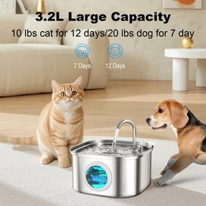 <span class=keywords><strong>Fontaine</strong></span> d'<span class=keywords><strong>eau</strong></span> pour animaux de compagnie en acier inoxydable <span class=keywords><strong>3</strong></span>.2L USB DC 5V Distributeur d'<span class=keywords><strong>eau</strong></span> pour chat <span class=keywords><strong>Fontaine</strong></span> <span class=keywords><strong>à</strong></span> boire silencieuse pour chat - Product Image 4