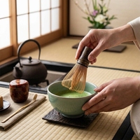Fouet à Matcha en Bambou de Qualité Professionnelle, Chasen à 100 Dents, Outil Artisanal pour Cérémonie du Thé, Vente en Gros OEM