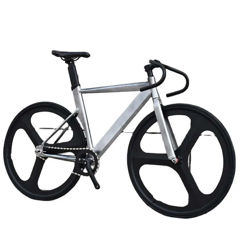Single Speed Bicycle Fixie Hi-Ten steel Black 700c High Speed Ultralight Aluminum Alloy Fixed Gear Bike