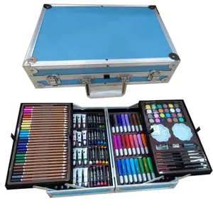 Art supply drawing set of 145pcs arts crafts painting drawing coloring art set with aluminum case for kids student