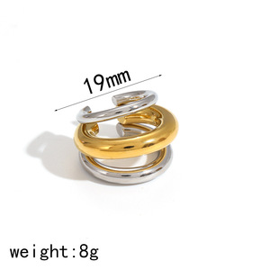 Nuovissimi Polsini da Orecchio CC di Lusso Gioielli in Acciaio Inossidabile Placcato Oro 18K <span class=keywords><strong>Clip</strong></span> <span class=keywords><strong>Orecchini</strong></span> Ipoallergenici per Donne e Ragazze - Product Image 4