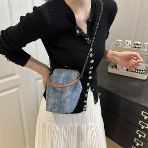 Nouveaux sacs en jean de mode printemps en gros, derniers sacs à main de créateur pour femmes, petits sacs à main, sacs à bandoulière à chaîne, fermeture à fermoir, usage quotidien - Product Image 4