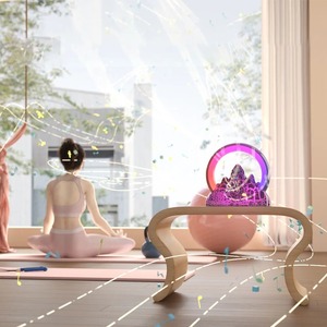 Nouvelle Lampe de Nuit Montagne de Flammes RVB, Lampe de Réveil, Chargeur Sans Fil, Lampe d'Ambiance de Bureau, Lampe Coucher de Soleil, Réveil, Décoration Cadeau - Product Image 5