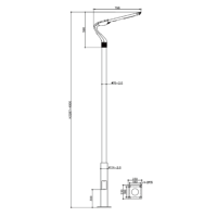 Lampe de rue LED extérieure 30W, lampe de jardin, lumière moderne élégante, PC aluminium IK08 L798XW208XH596MM