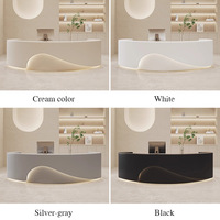 Comptoir de réception moderne et simple en MDF personnalisable pour salon de beauté, magasin de vêtements, caisse, salle de danse, arche de photographie de mariage