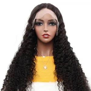 Brazilian human hair deep wave lace front wigs 8-30inch 100% virgin human hair pre plucked HD transparent lace wig ali express