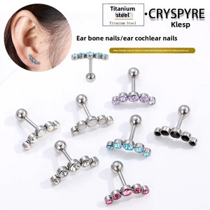 Piercing <span class=keywords><strong>d</strong></span>'<span class=keywords><strong>oreille</strong></span> en acier inoxydable avec 5 cristaux de <span class=keywords><strong>diamant</strong></span> de 12 mm, forme ondulée, <span class=keywords><strong>pour</strong></span> cartilage <span class=keywords><strong>d</strong></span>'<span class=keywords><strong>oreille</strong></span> - Product Image 1