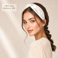 Protection des cheveux et de la peau du front, accessoire pour cheveux en soie véritable, bandeau plissé uni, bandeaux pour cheveux