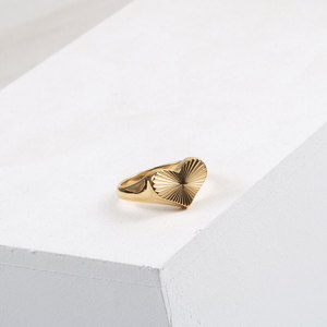 <span class=keywords><strong>Bague</strong></span> de mariage romantique en forme de cœur, plaquée or 14k 18k PVD, en acier inoxydable 316L, anti-ternissement, étanche, avec logo personnalisé – Meilleure vente - Product Image 2