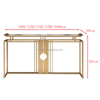 Nouvelle table console décorative au design moderne, cadre en métal doré brillant, table d'entrée pour salon, meuble de maison, commode, table d'angle