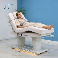 Table de massage électrique 4 moteurs avec commande au pied, réglable en hauteur, pour spa, cils, soins du visage et thérapie en salon