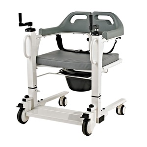 เก้าอี้เคลื่อนย้ายผู้ป่วยแบบหมุนมือพร้อมโถสุขภัณฑ์ รับน้ำหนักได้ 240 ปอนด์ ปรับความสูงได้ สำหรับผู้สูงอายุและผู้พิการ ดูแลที่บ้าน - Product Image 5