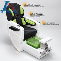 Fauteuil de manucure et pédicure professionnel réglable, avec spa électrique pour les pieds et massage inclinable, pour salon de beauté de luxe