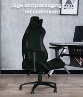 Fauteuil de bureau pivotant ergonomique réglable avec mousse moulée intégrale, chaise de jeu inclinable en cuir de luxe pour ordinateur
