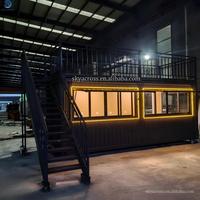 Maison conteneur tendance à double étage personnalisée, boutique mobile et gîte, bâtiment préfabriqué en acier pour magasin et bureau en zone touristique