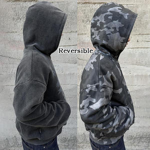 Felpa con Cappuccio Oversize Reversibile Camouflage OEM, Giacca con Zip <span class=keywords><strong>Camo</strong></span> a Doppio Strato con Stampa DGT e Spalle Scese - Product Image 1