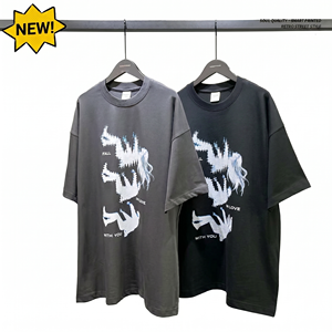 เสื้อยืดสตรีทแวร์โอเวอร์ไซส์ หนัก 300 กรัม พิมพ์ลายกราฟิก วินเทจ ฮิปฮอป สำหรับผู้ชาย รับผลิตตามสั่ง ขายส่ง TKAN6-607 - Product Image 1