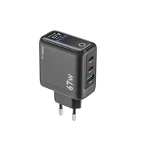 Chargeur rapide Kabbol 67W, 3 ports GaN, prise EU, chargeur rapide PD, prise murale USB C avec écran TFT et commande tactile pour téléphone 18 17 etc.