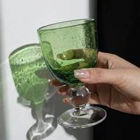 Verres à vin Samlife de 240 ml de style mexicain, couleur verte, avec corps à bulles