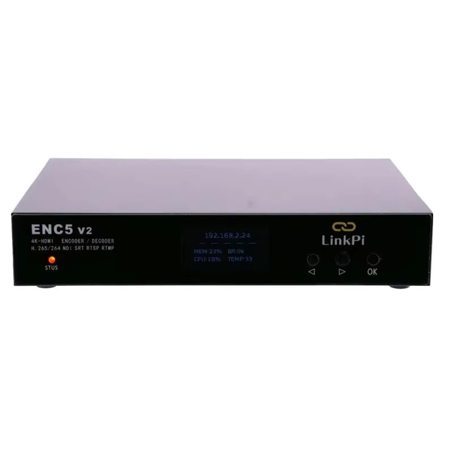 GGDX LinkPi ENC5-V2 5-Channel 4K Encoder Video Decoder SRT NDI RTMP Live Streaming Device
