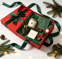 Emballage de friandises pour fête de Noël avec poignée, fermeture magnétique, carton alimentaire, doublure en éponge, pelliculage mat