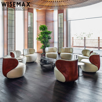 WISEMAX MÖBEL Moderner Leder-Stoff Boden-Akzentstuhl Couch Luxus Wohnzimmer Einzelsofa Hotel Freizeit Sessel