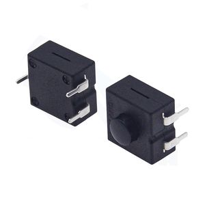 Interrupteur à bouton-poussoir tactile 12x12mm pour lampe de poche, interrupteur LED 3 broches à verrouillage automatique marche/arrêt avec montage vertical - Product Image 2