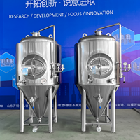 Cuve de Fermentation Conique Personnalisable 6 BBL pour Brasserie, en Acier Inoxydable 304 de Qualité Alimentaire, Réservoir sous Pression avec Enveloppe Dimple