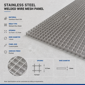 Panneau en treillis carré en <span class=keywords><strong>acier</strong></span> inoxydable 304, taille personnalisée, pour renforcement de dalle en béton, construction, clôture de protection - Product Image 3