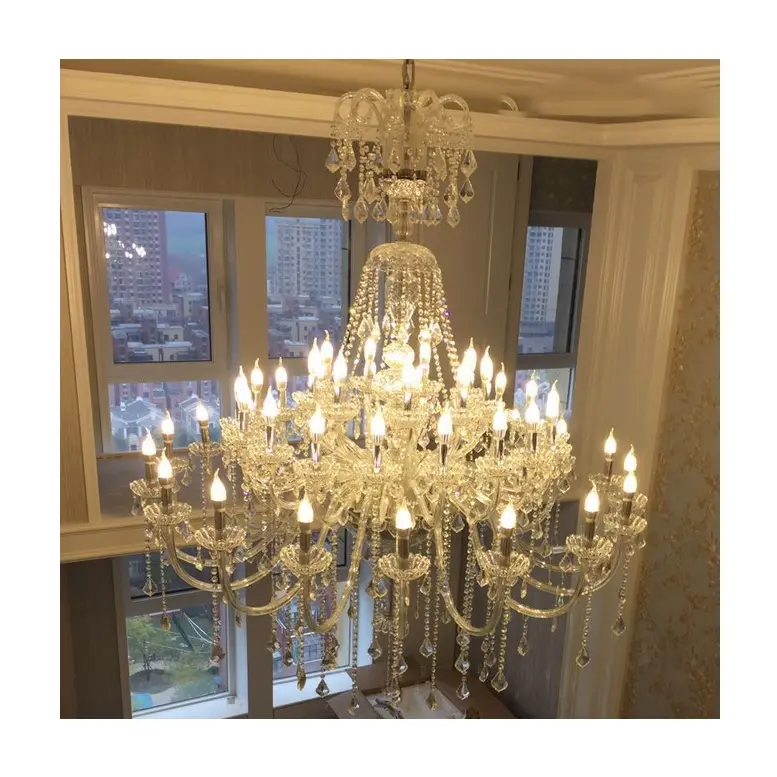 Big large hotel crystal maria theresa chandelier bohemia lustre lights candelabra lampadari cristal lamp