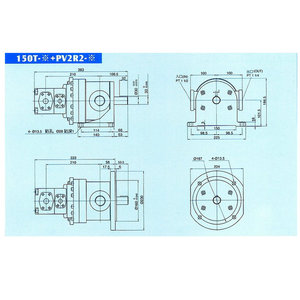 Pompes hydrauliques YEE SEN de Taïwan, série de pompes à palettes avec <span class=keywords><strong>PV2R1</strong></span>/PV2R2 150T+50T double pompe PA/PB/SB, garantie 1 an - Product Image 3